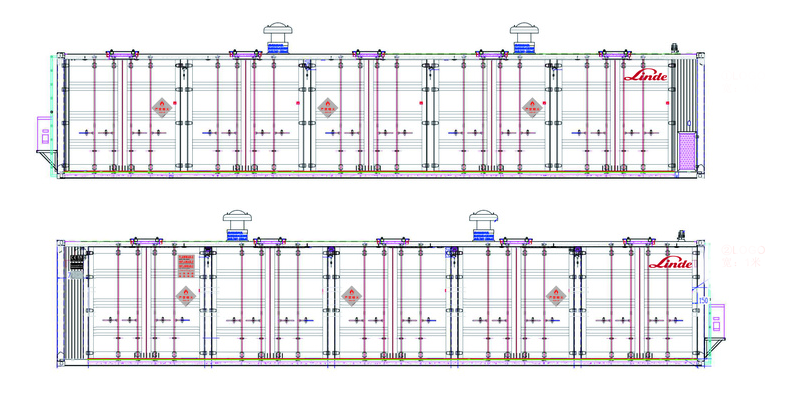 Layout diagram of container